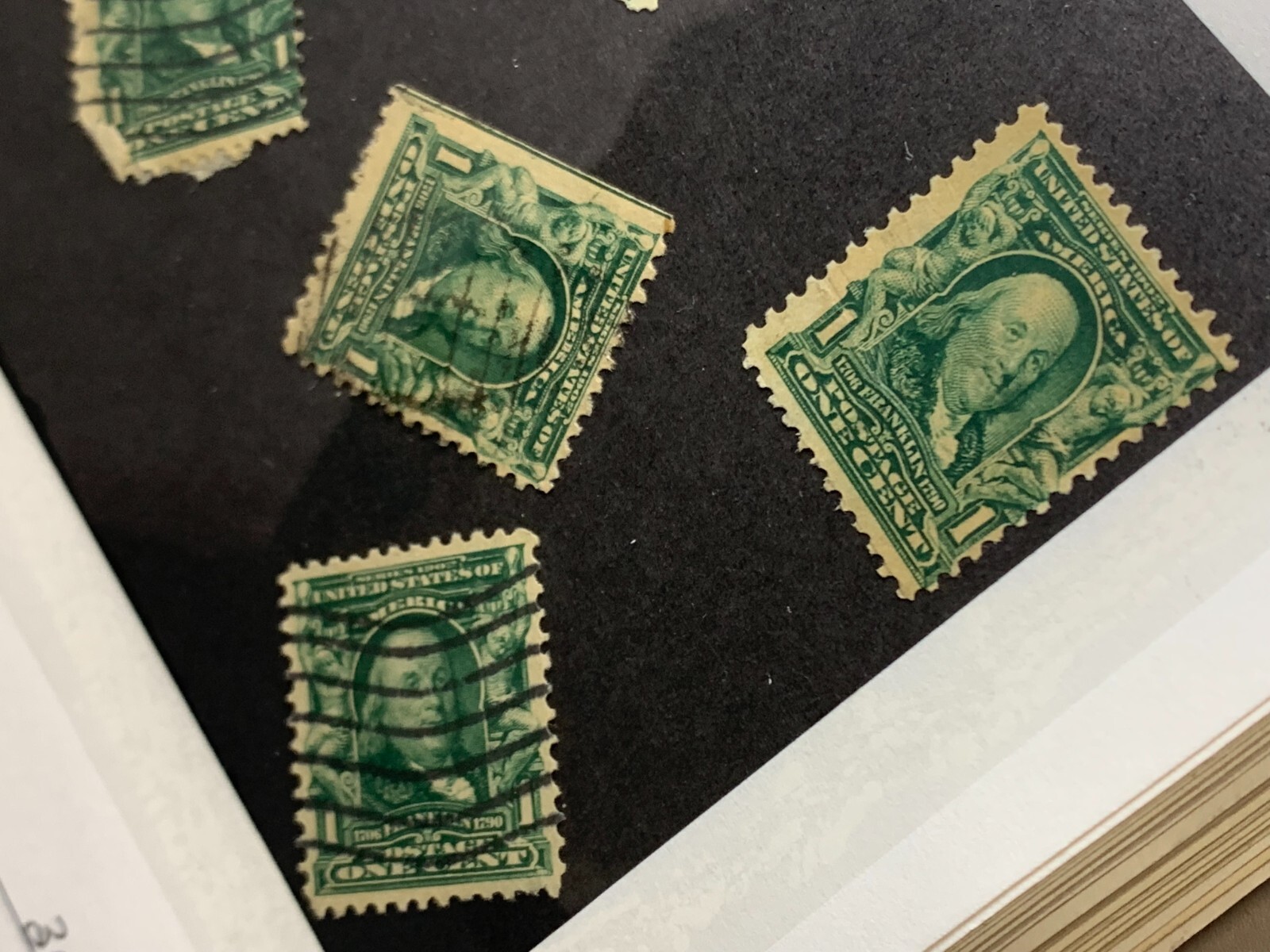US Postage, Scott #300, 1 Cent, 1903, Franklin, Blue-Green Used (6x)
