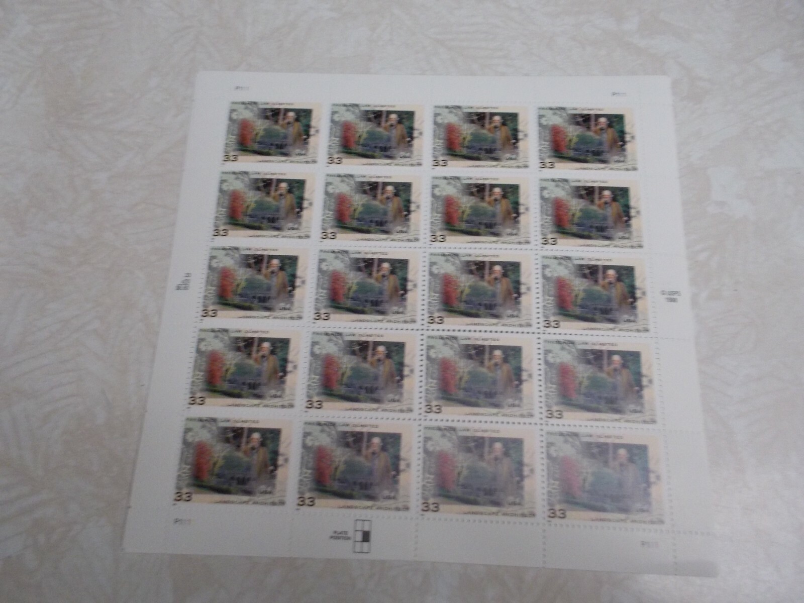 #3338 FREDERICK LAW OLMSTEAD 20 33 CENT STAMPS 1998/1999 MNH Free Shipping