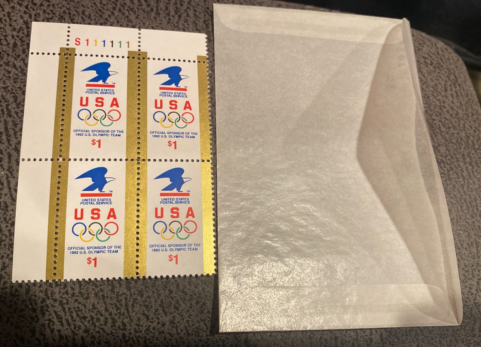 US SCOTT 2539 BLOCK OF 4 USPS OFFICIAL SPONSOR USA OLYMPICS STAMPS $1 FACE MNH