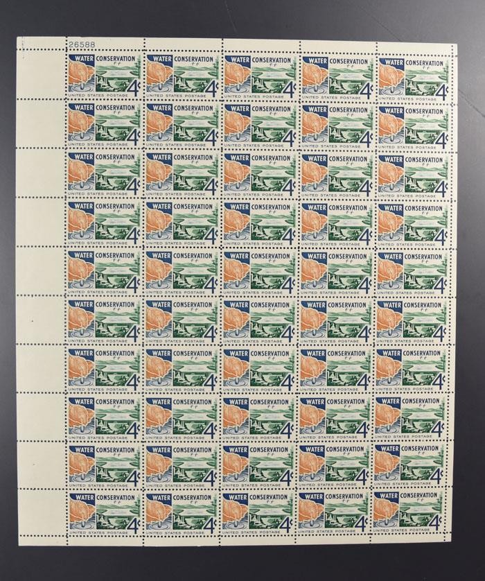 US SCOTT 1150 PANE OF 50 WATER CONSERVATION STAMPS 4 CENT FACE MNH
