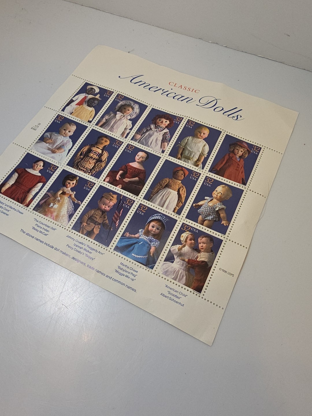 15 U.S. Postage Stamps CLASSIC AMERICAN DOLLS 1996 set Unused