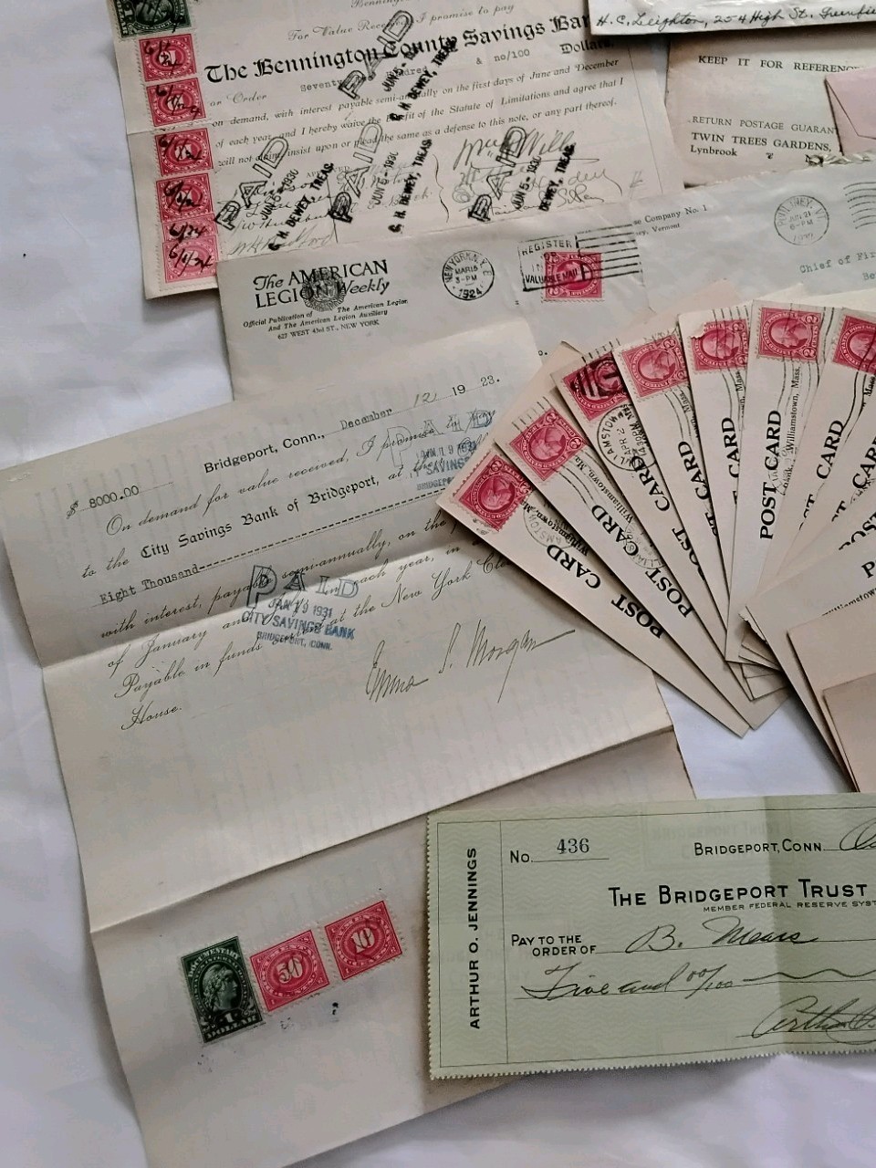 Vintage Correspondence Lot Late 1800’s Early 1900’s Postage Stamps
