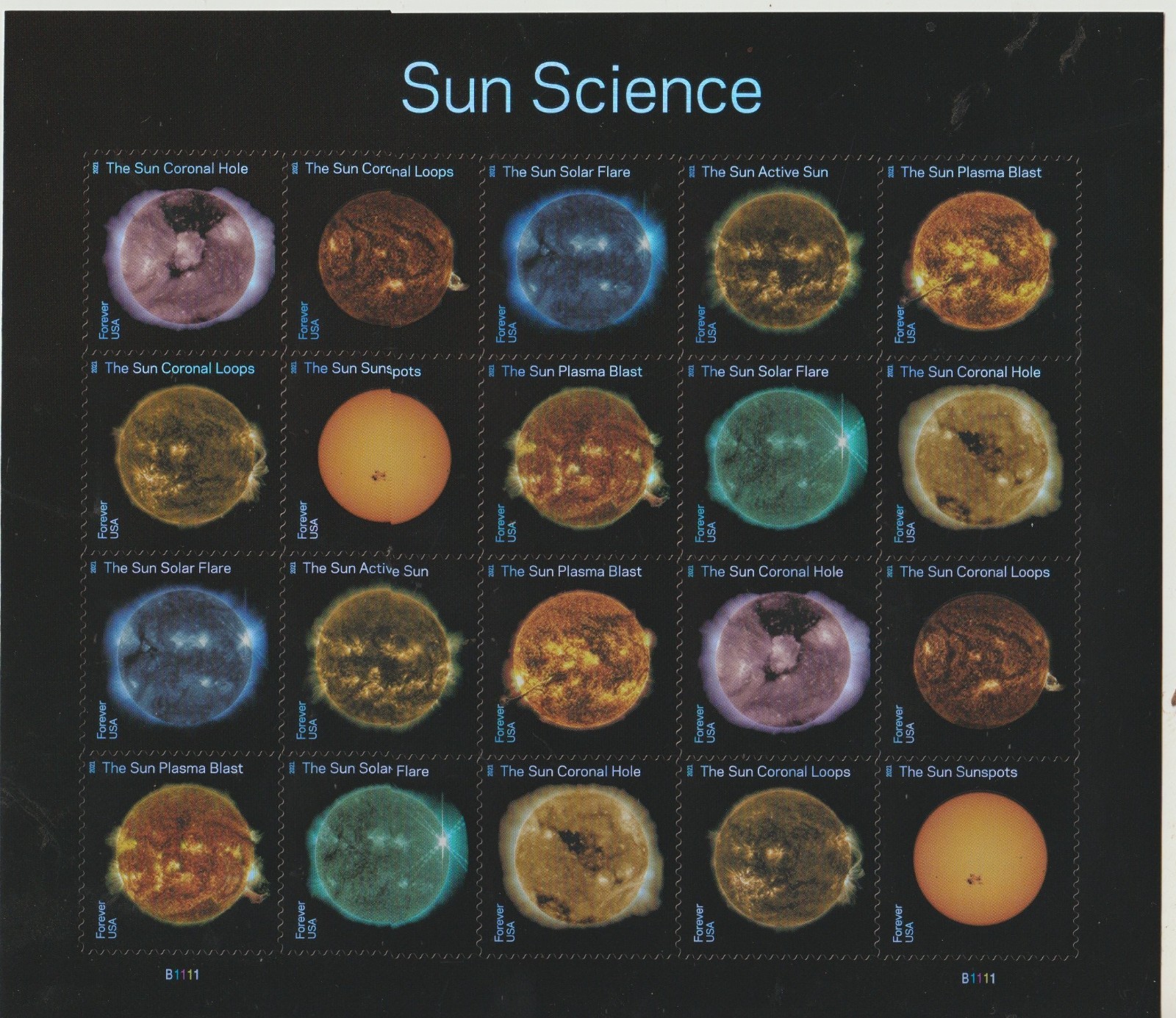 USPS Sun Science Sheet of 20 one ounce rate Stamps Sent for free from OKC, OK