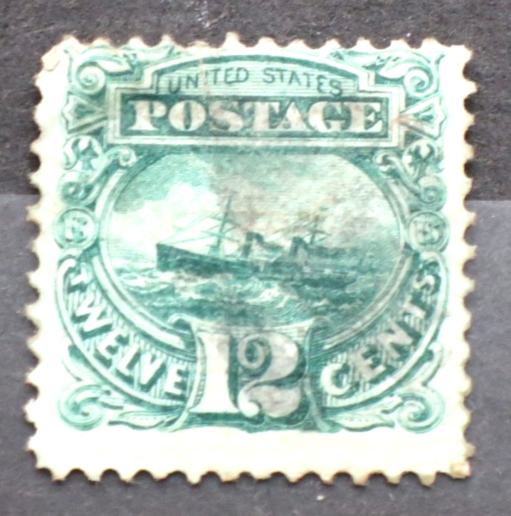 USA 1869 12 Cents Green Stamp with Grill