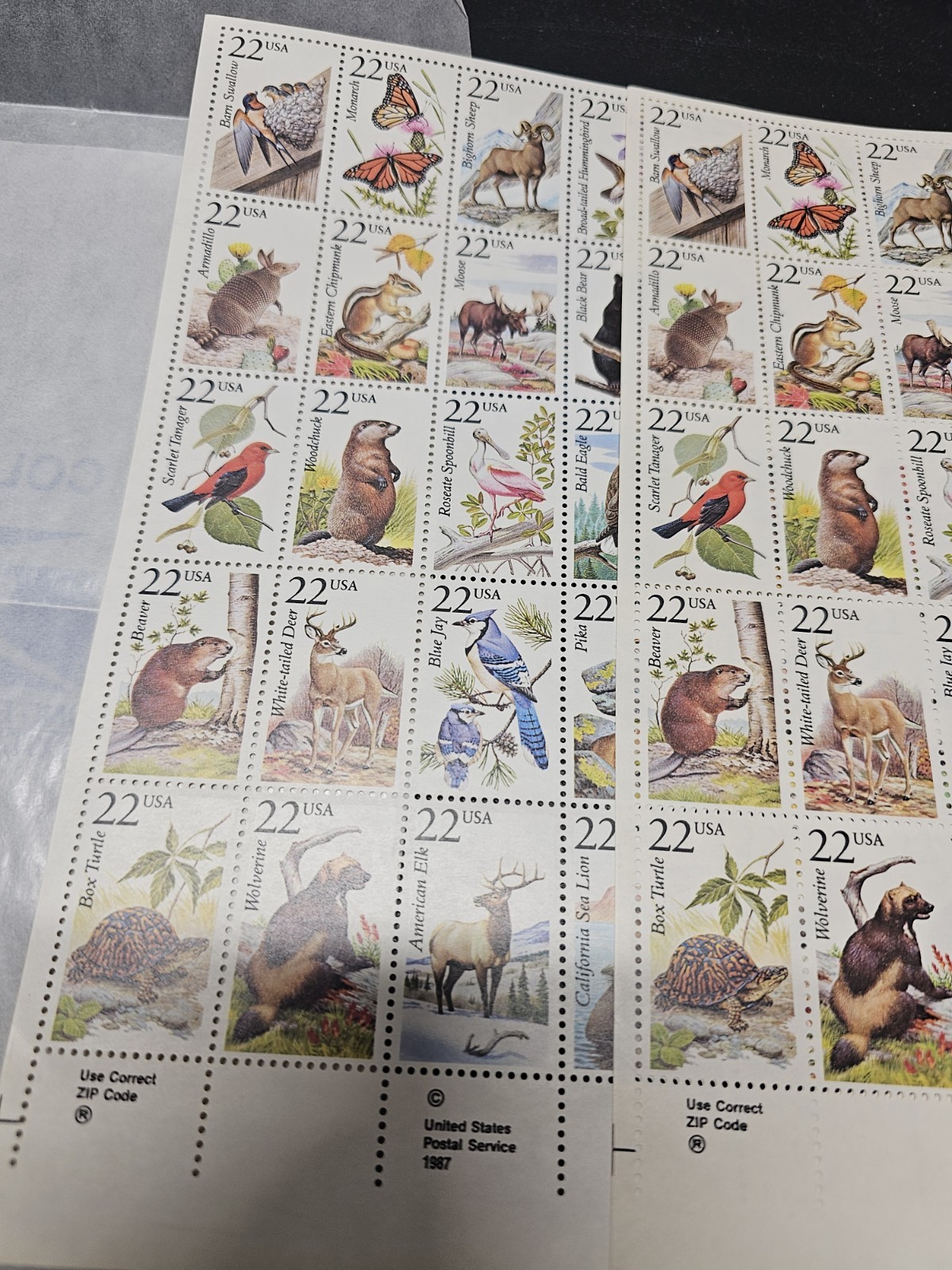 Vintage Postage Stamps Unused $70.9 States Looney Tunes 1987 Animals Plants