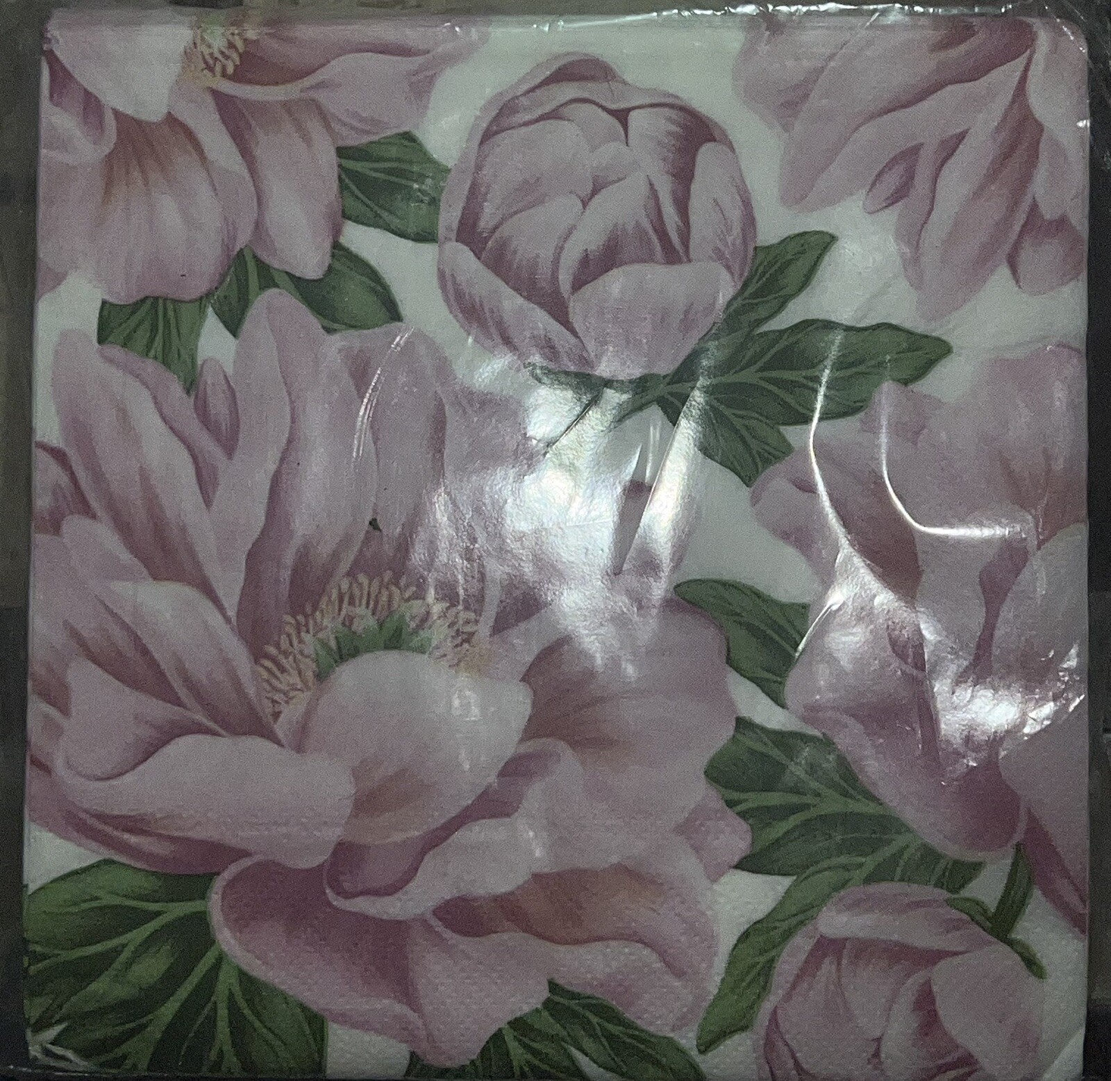 TWO Paper LUNCHEON Decoupage Art Craft Napkins Pink Peony Flowers/floral Blooms