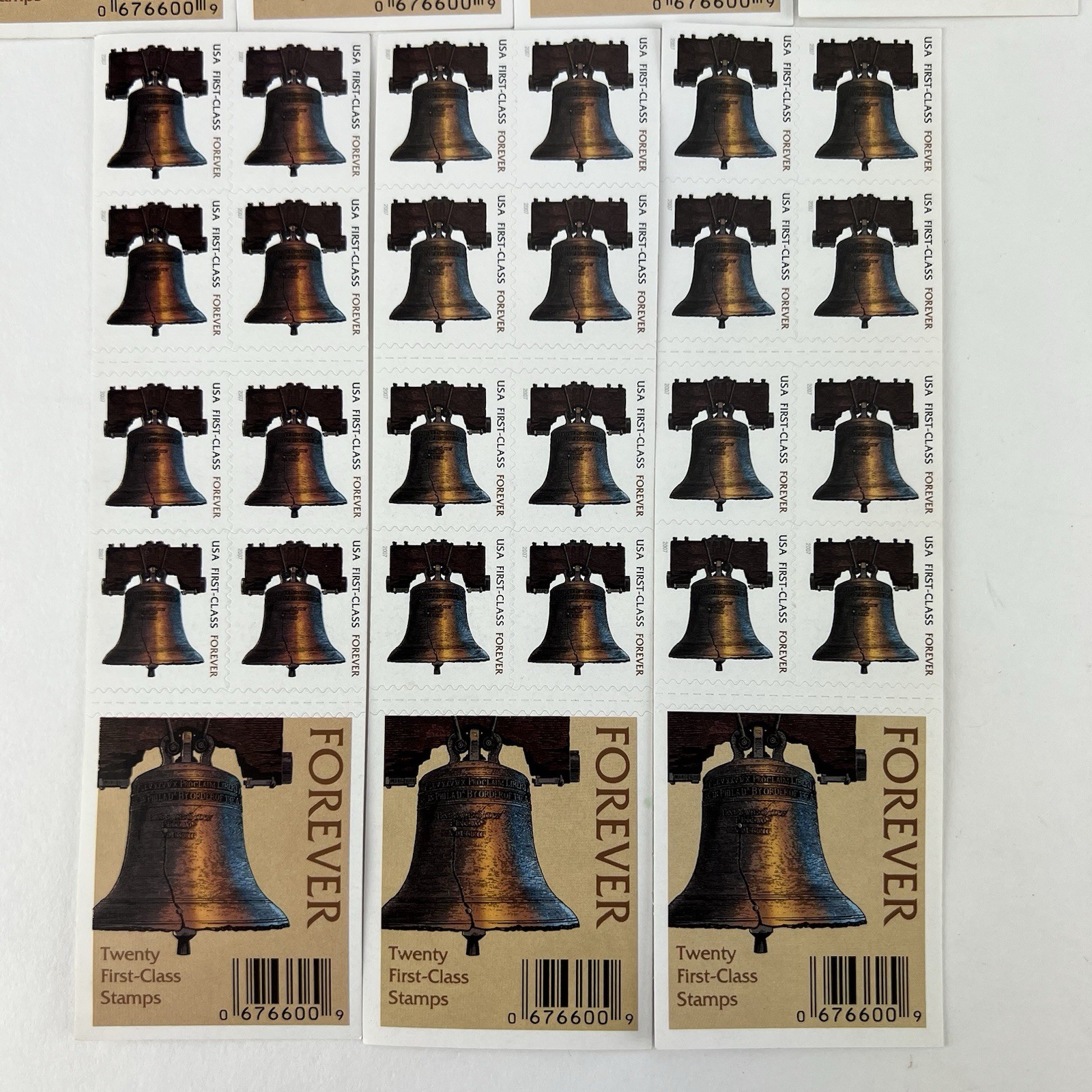 LIBERTY BELL (#4126a) FOREVER Stamps 2007 – Lot Of 7 Booklets 20 US Stamps (MNH)