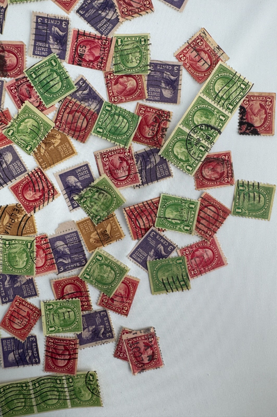 Vintage US Definitive Postage Stamp Mixture Lot Washington, Franklin