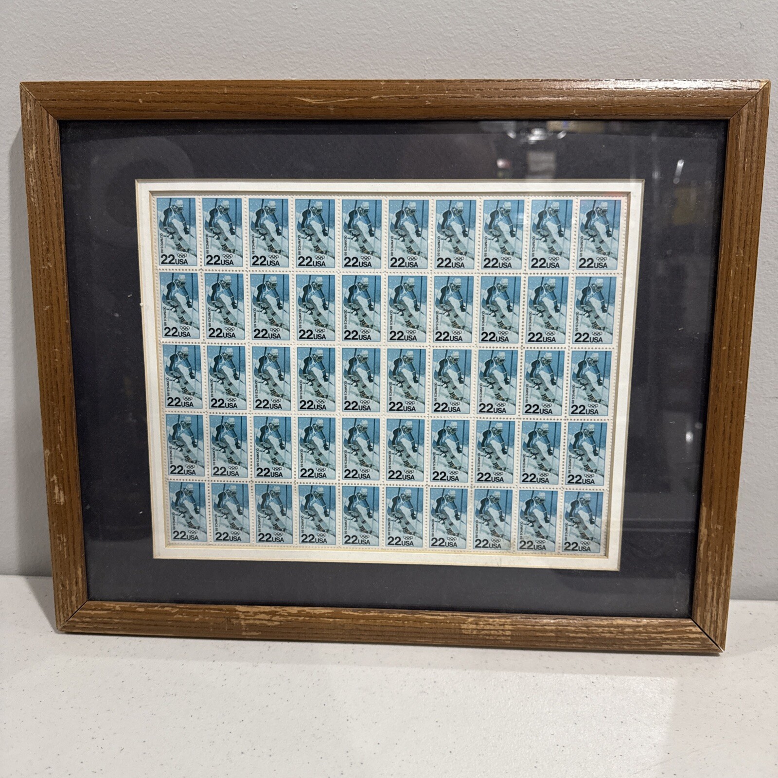 US SCOTT 2369 SHEET OF 50 WINTER OLYMPICS STAMPS 22 CENT FACE MNH Framed