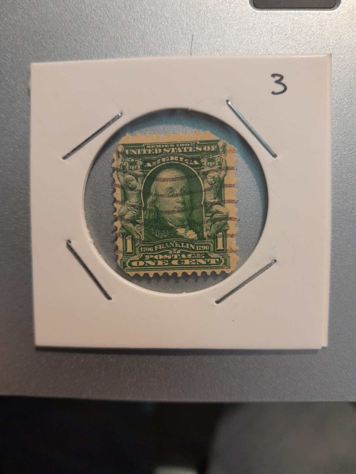 US Postage Stamps Scott #300 1cent Franklin Green