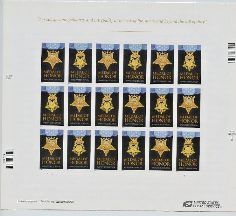 USPS Medal of Honor, Army Navy Korean War WWII Mint Booklet of 20 Stamps, MNH
