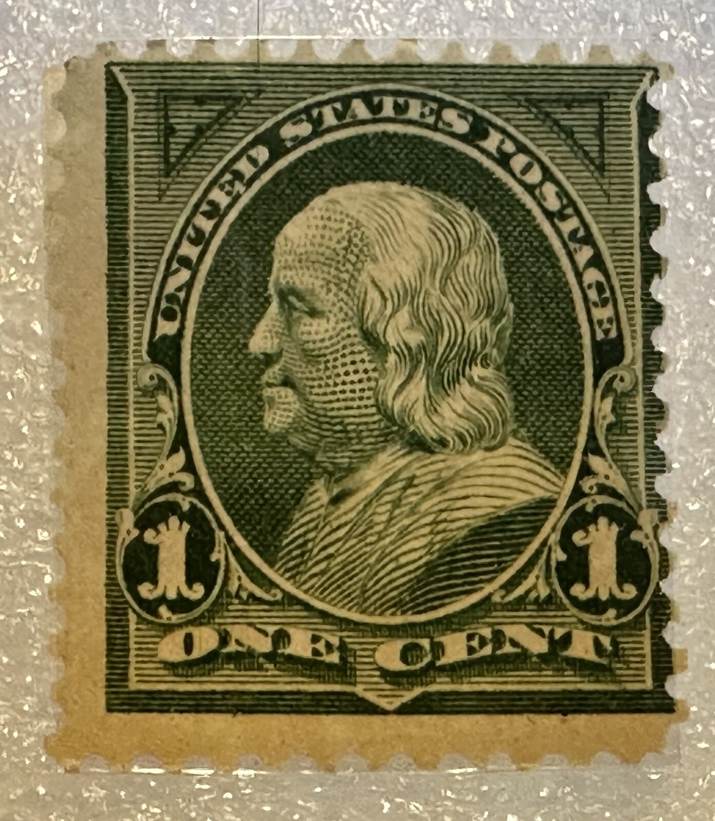 Vintage Scott 279 US Postage Unused Stamp One Cent Green Benjamin Franklin MNH