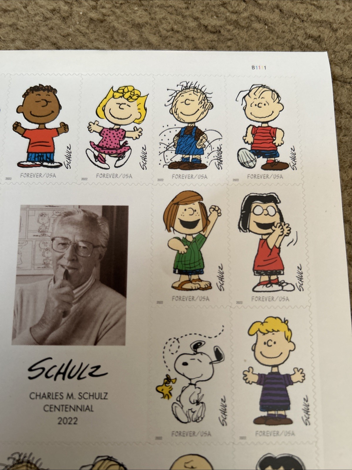 20 Peanuts Schulz Tribute USPS Postage Stamps Charlie Brown Lucy+ Fv $15.60