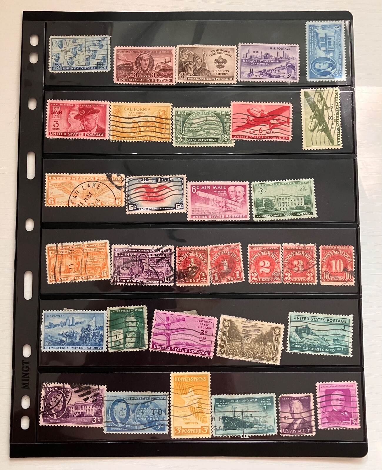 US stamps, 32 pc, cancelled 1930-1950th, Air Mail, US Navy, Military Pack