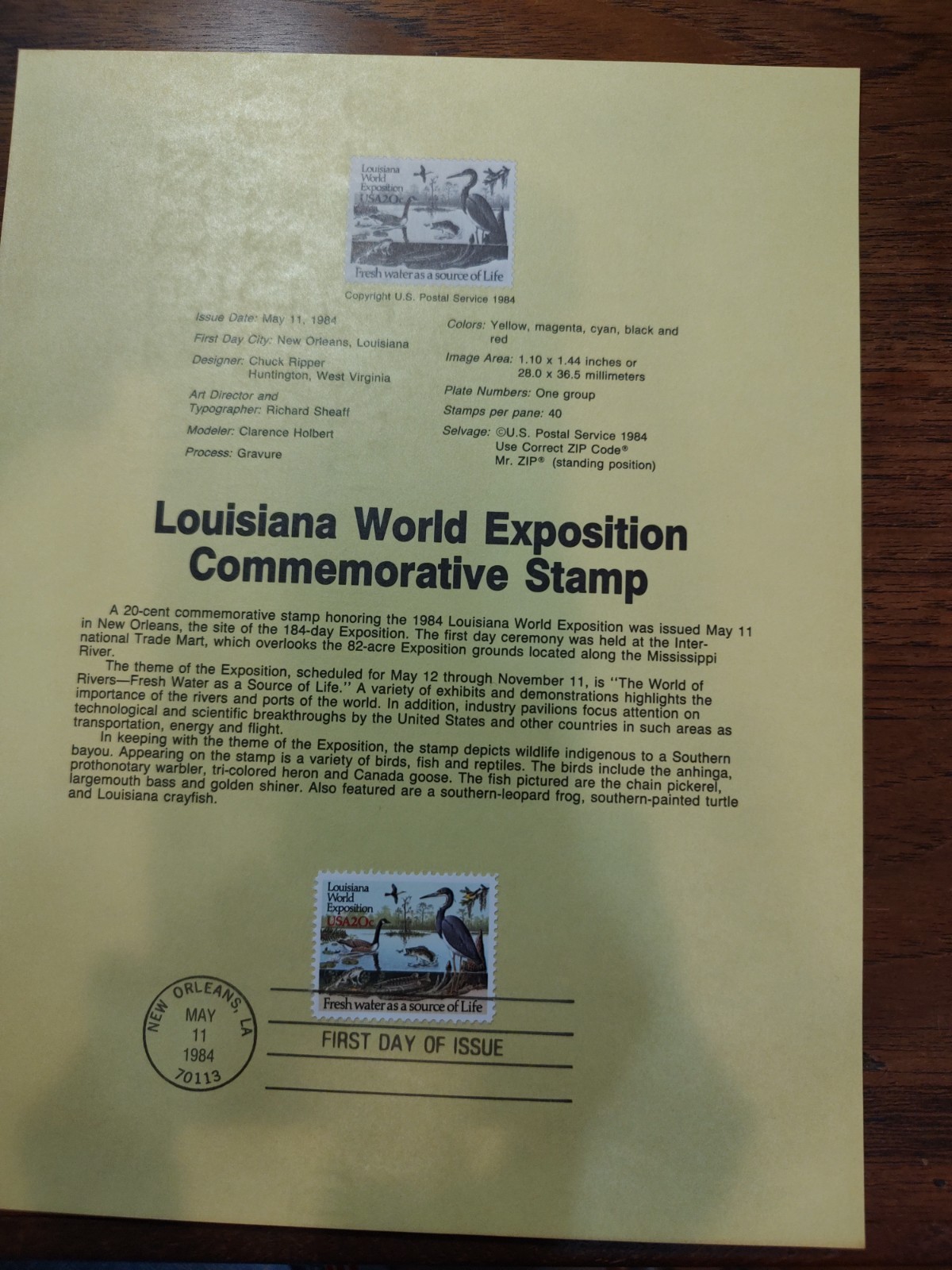 US 7 souvenir pages from USPS