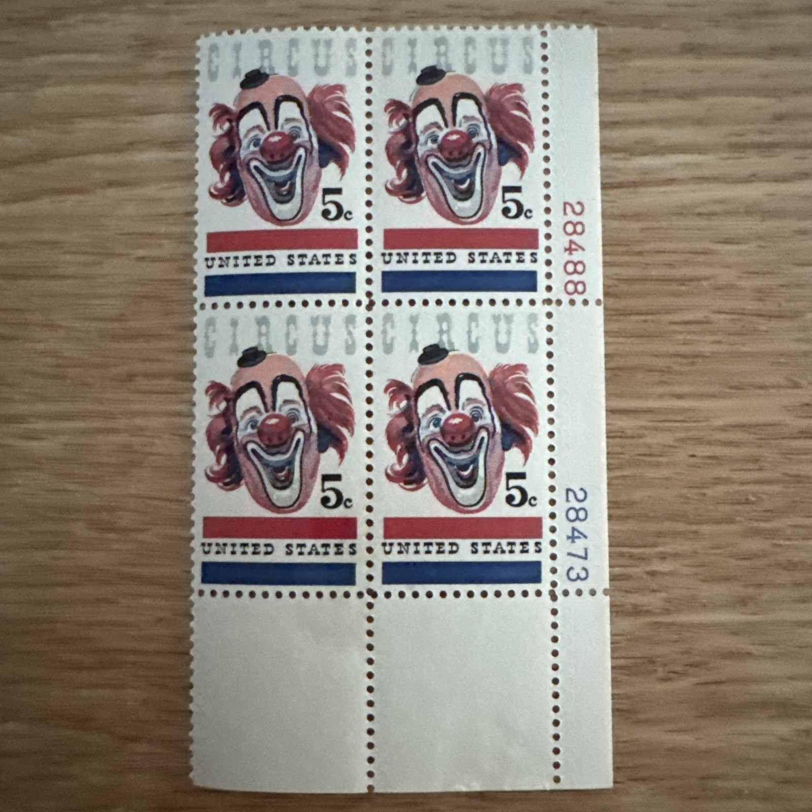 Antique 5 Cent Circus Postage Stamps