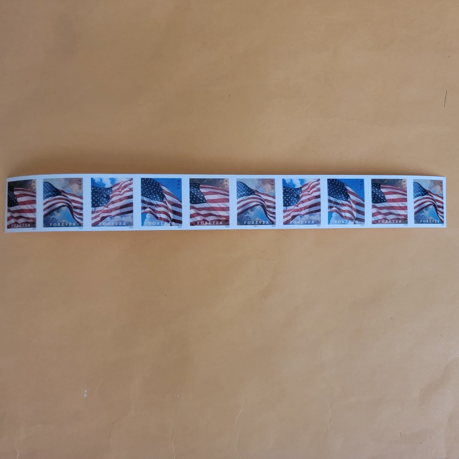 10 First Class Forever Stamps US Flag 2024 MNH