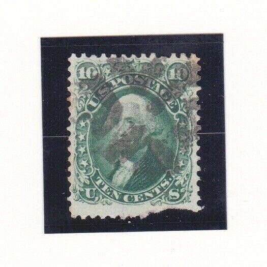 USA Stamps 1861 Scott # 68 Washington 10 Cent Bottom Corner Tear Used