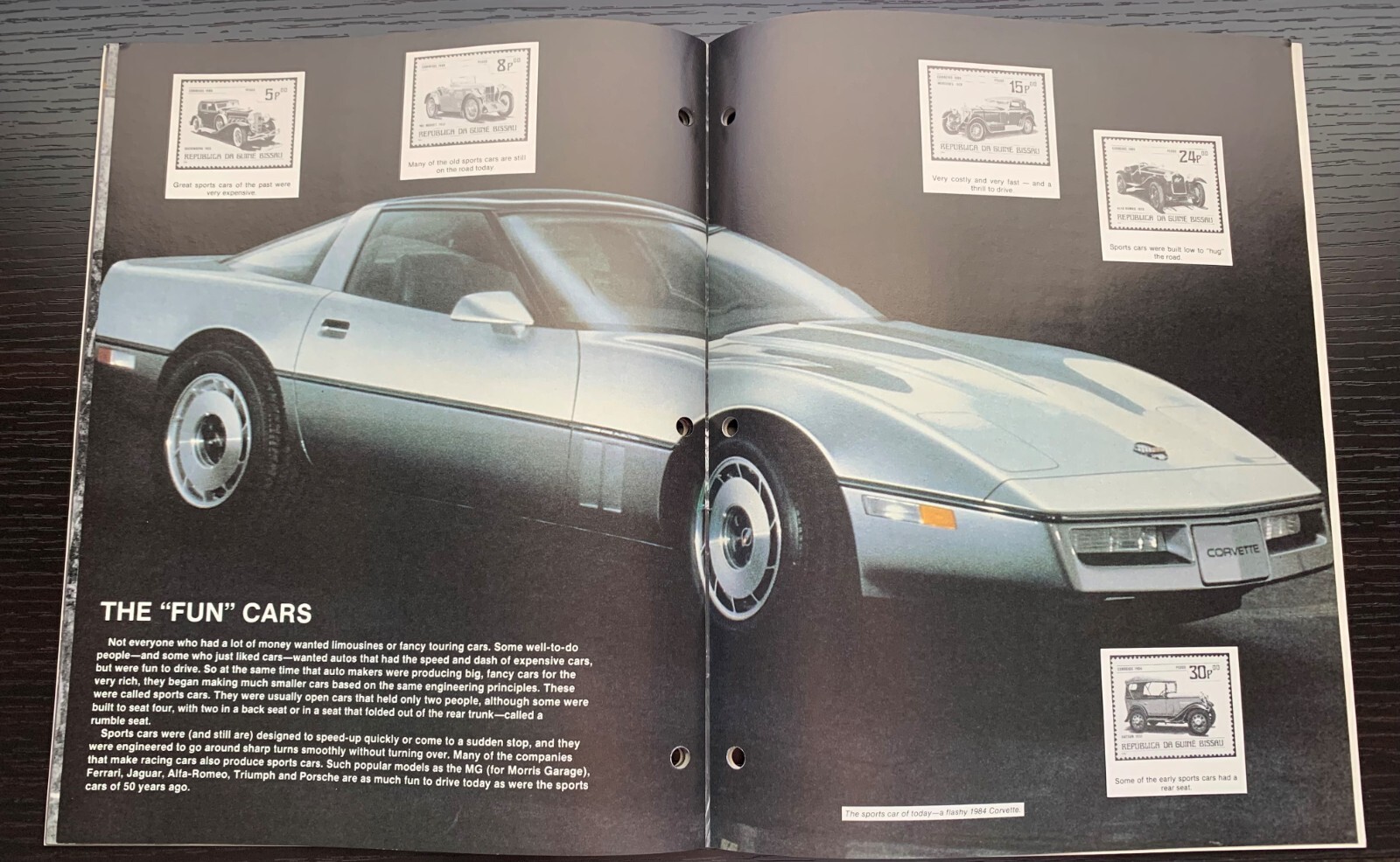 1984 AUTOMOBILES A WORLD ON WHEELS POSTAGE STAMP ALBUM ALL INTACT UNUSED NM COND