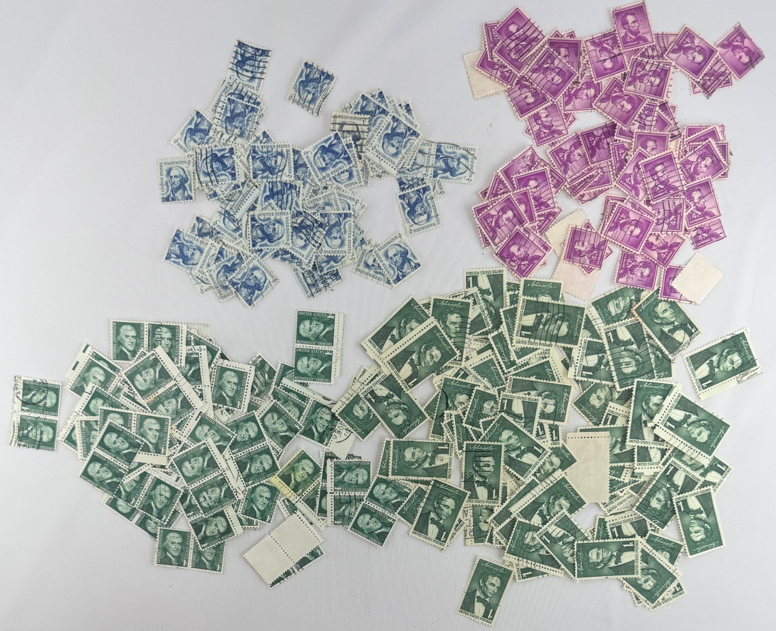 Cancelled Vintage US Liberty Stamp Lot Jefferson Washington Jackson 4 types