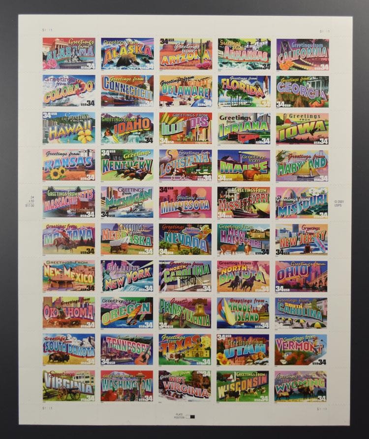 US SCOTT 3561 – 3610 SHEET OF 50 GREETINGS 34 CENT FACE MNH