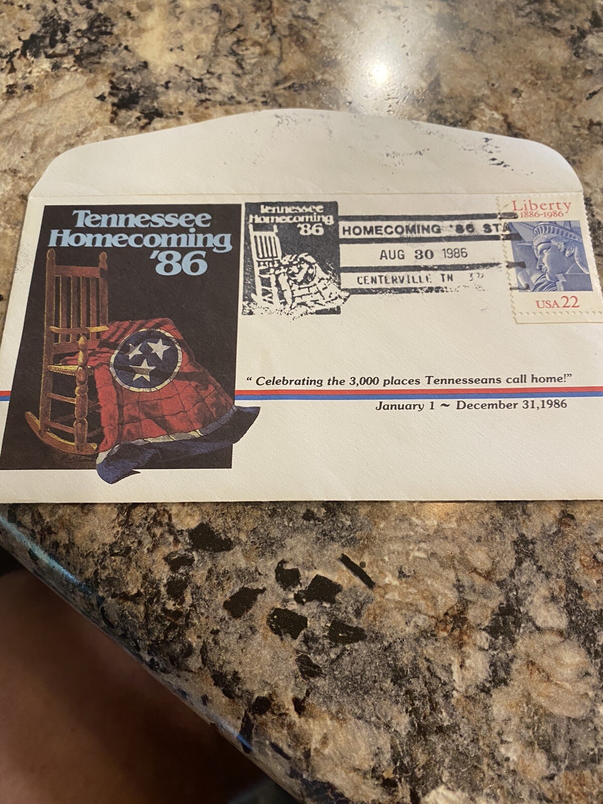 Vintage Tennessee Homeciming ‘86 Collectors Envelope with 22 cent stamp