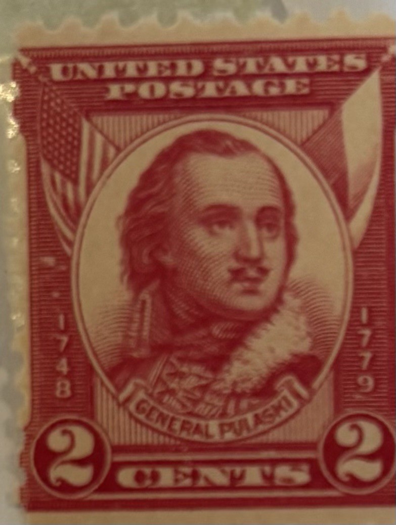 United Postage, General Pulaski, 2 Cents, Never Used, 1730-1930