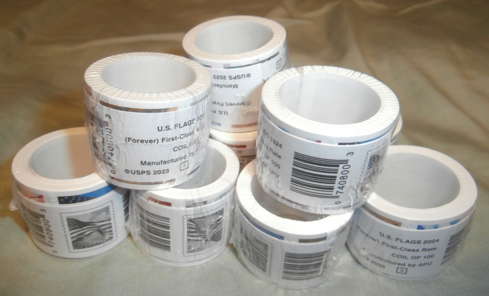10 rolls of 100 usps postage stamps-1000 pcs