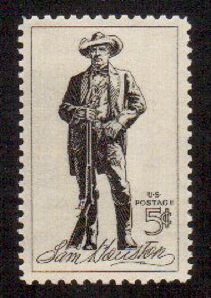 USA 1964 – PORTRAIT OF SAM HOUSTON – MNH U.S. 5 Cent Vintage Stamp – Scott #1242