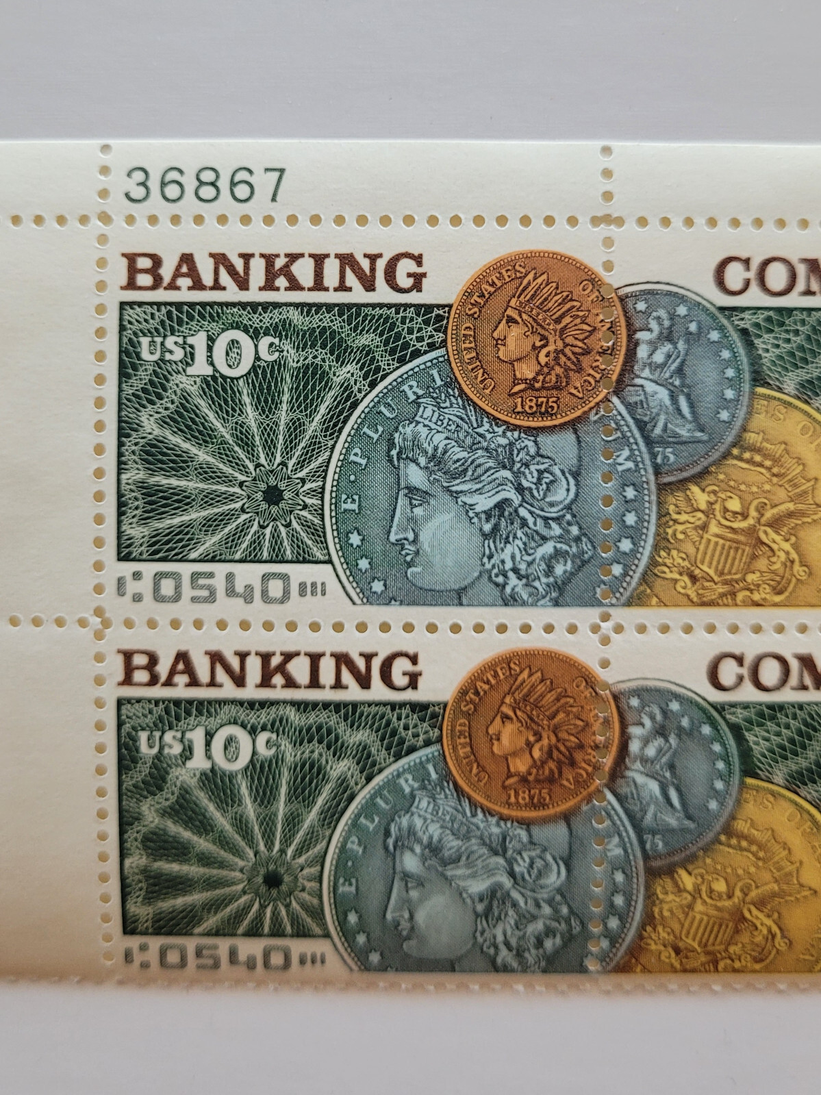 1975 US Banking & Commerce 10c Block of 4 Sc #1578a MNH OG