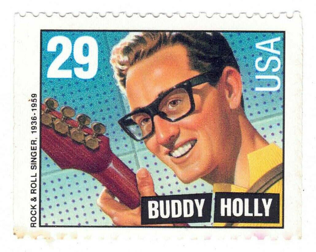 8 Rock&Roll Postage Stamps. Miller,Elvis,Haley,Holly,Redding,Valens,Washington