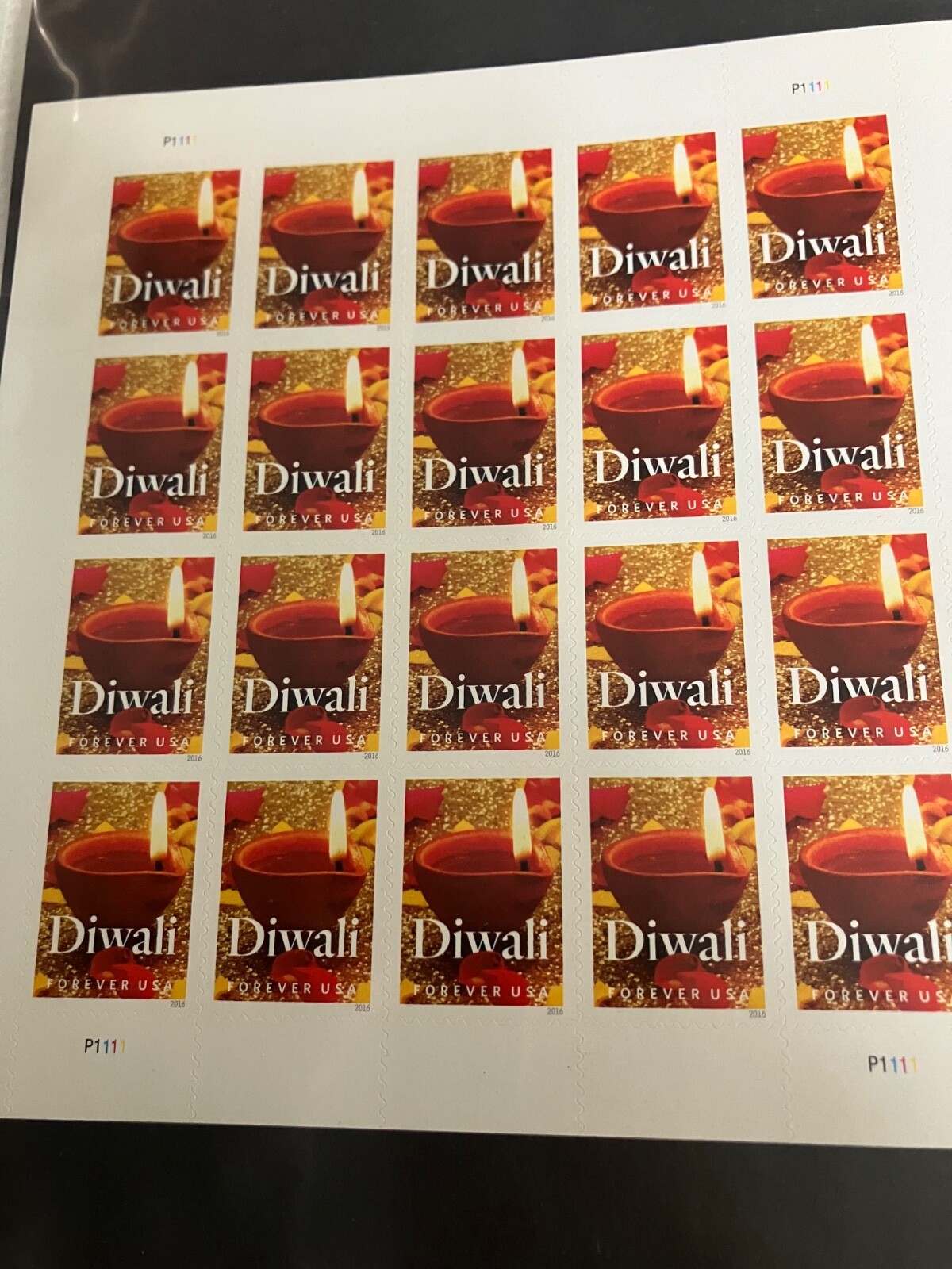 DIWALI 20 count USA Forever stamps-NEVER USED