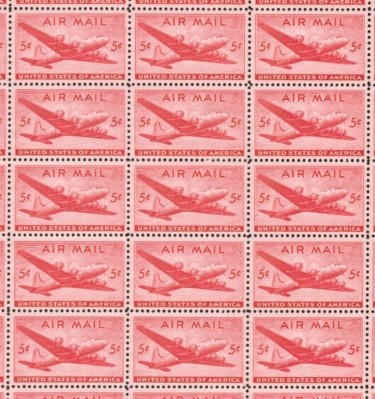 United States 5¢ DC-4 Sky-master Air Mail Postage Stamp #C32 Pack of 100