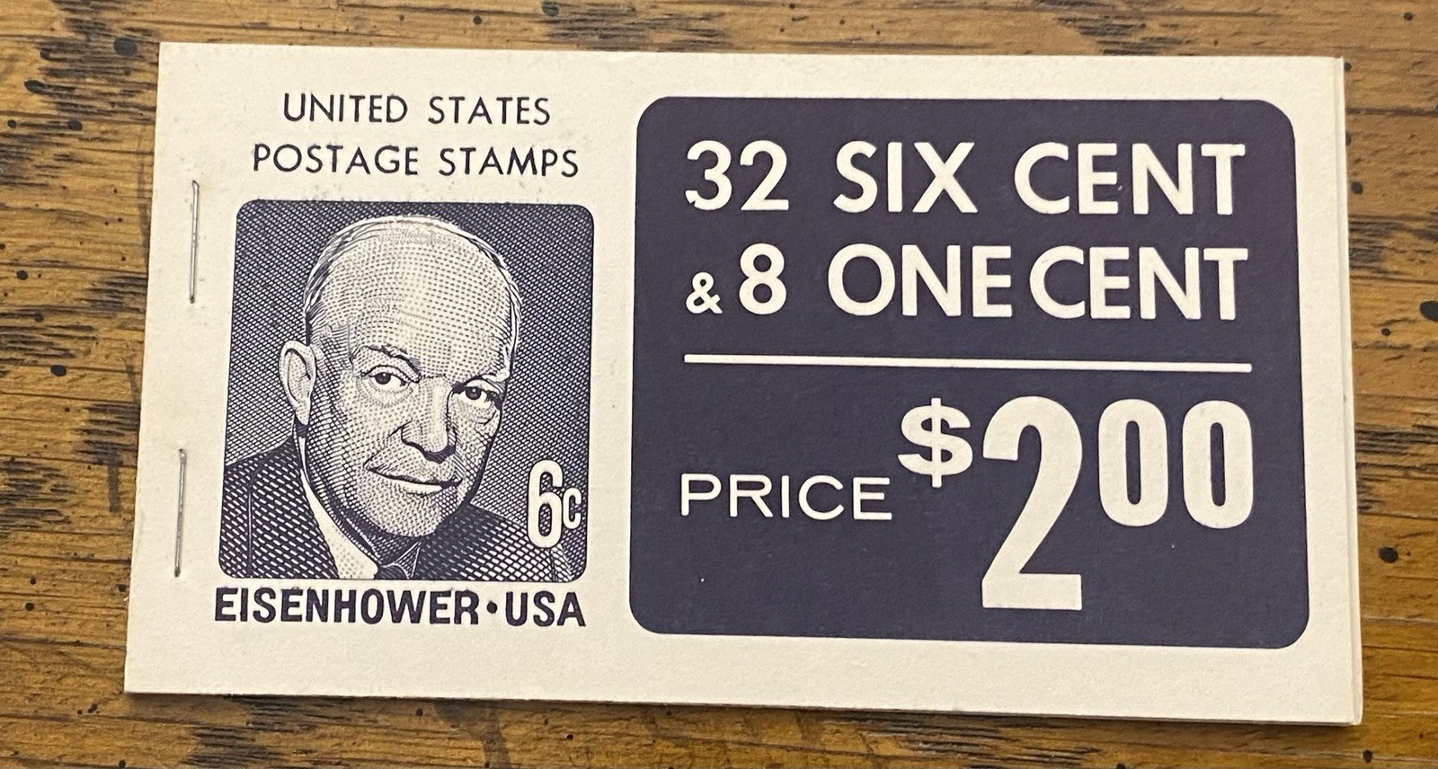USPS Stamp Booklet w/Eisenhower & Jefferson 6 Cent & 1 Cent Excellent Condition