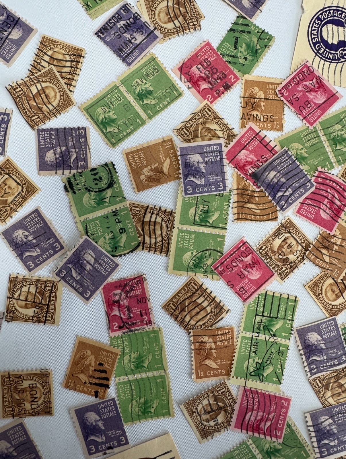 Vintage United States Definitive Postage Stamp Mixture Lot Approx 180+ Used