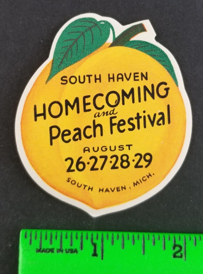 Vintage Peach Festival South Haven Michigan Poster Stamp