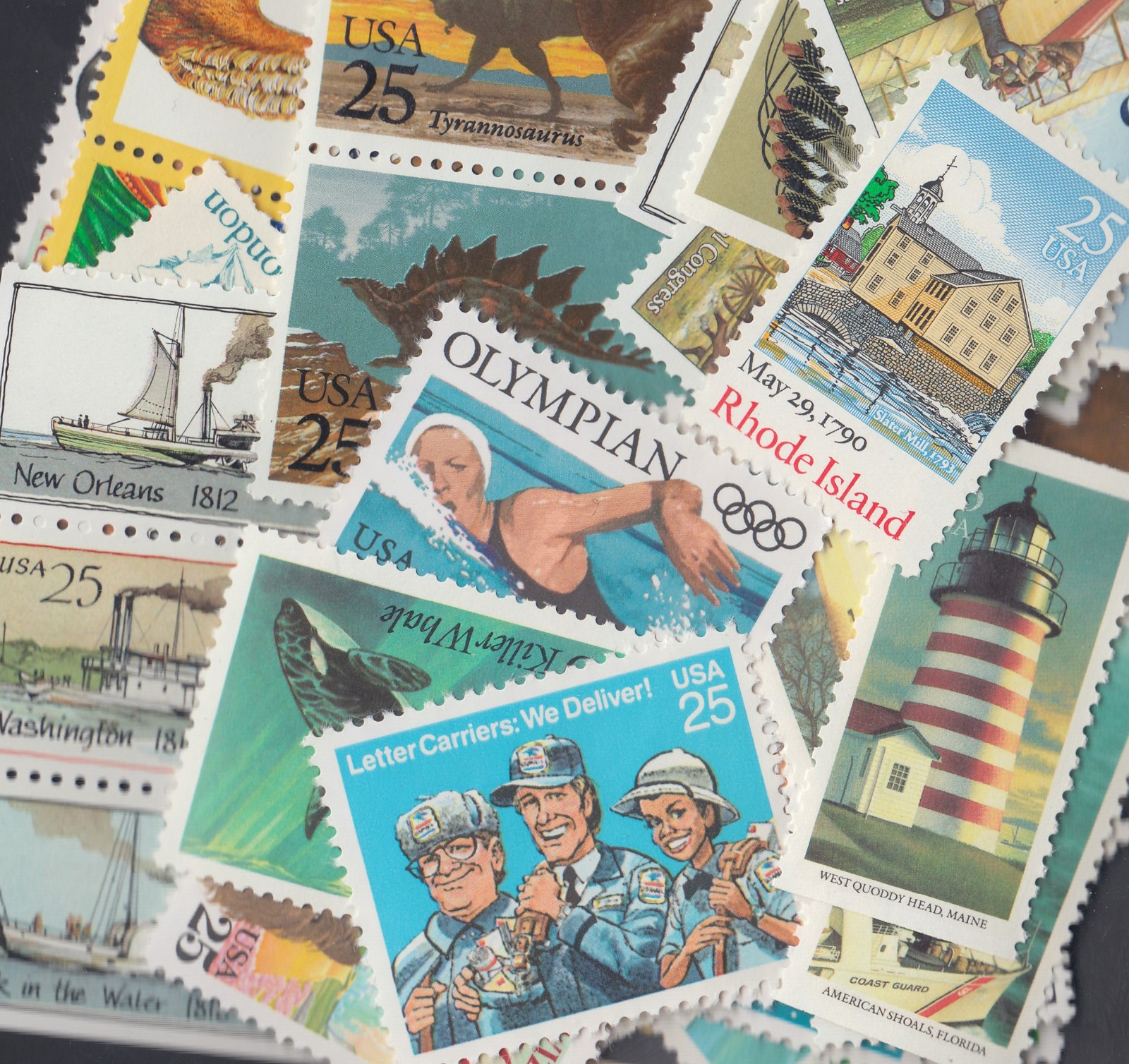US Discount Bulk Postage – $250 Worth of 25 Cent Stamps, 1000 Stamps Below Face!