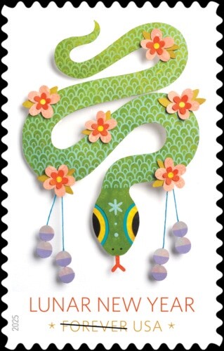 2025 LUNAR NEW YEAR OF THE SNAKE Sheet of 20 Forever Stamps MNH #5952