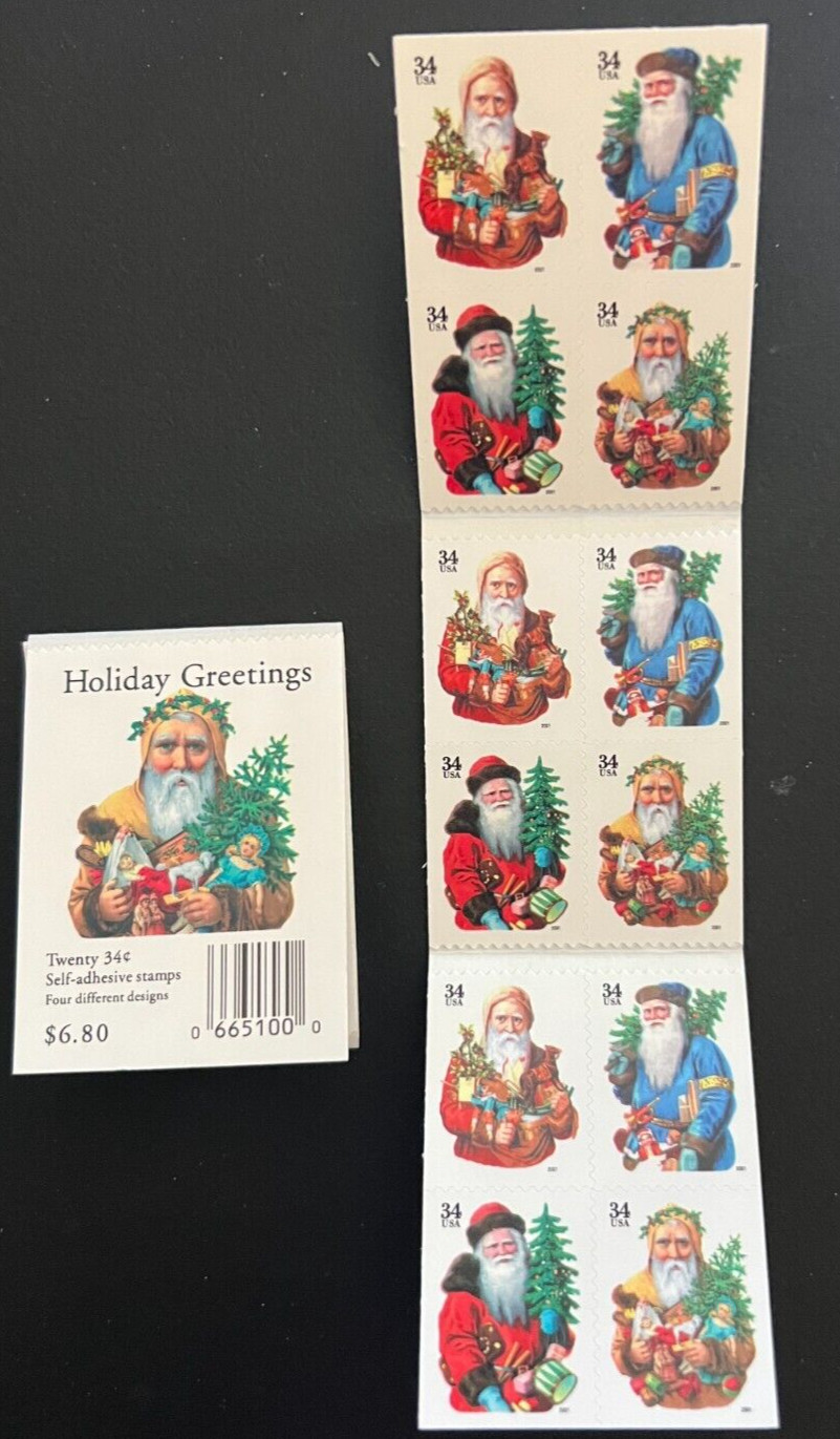 Holiday Greetings 2 Books of 20 Stamps ea. 34 Cents 2001 MNH