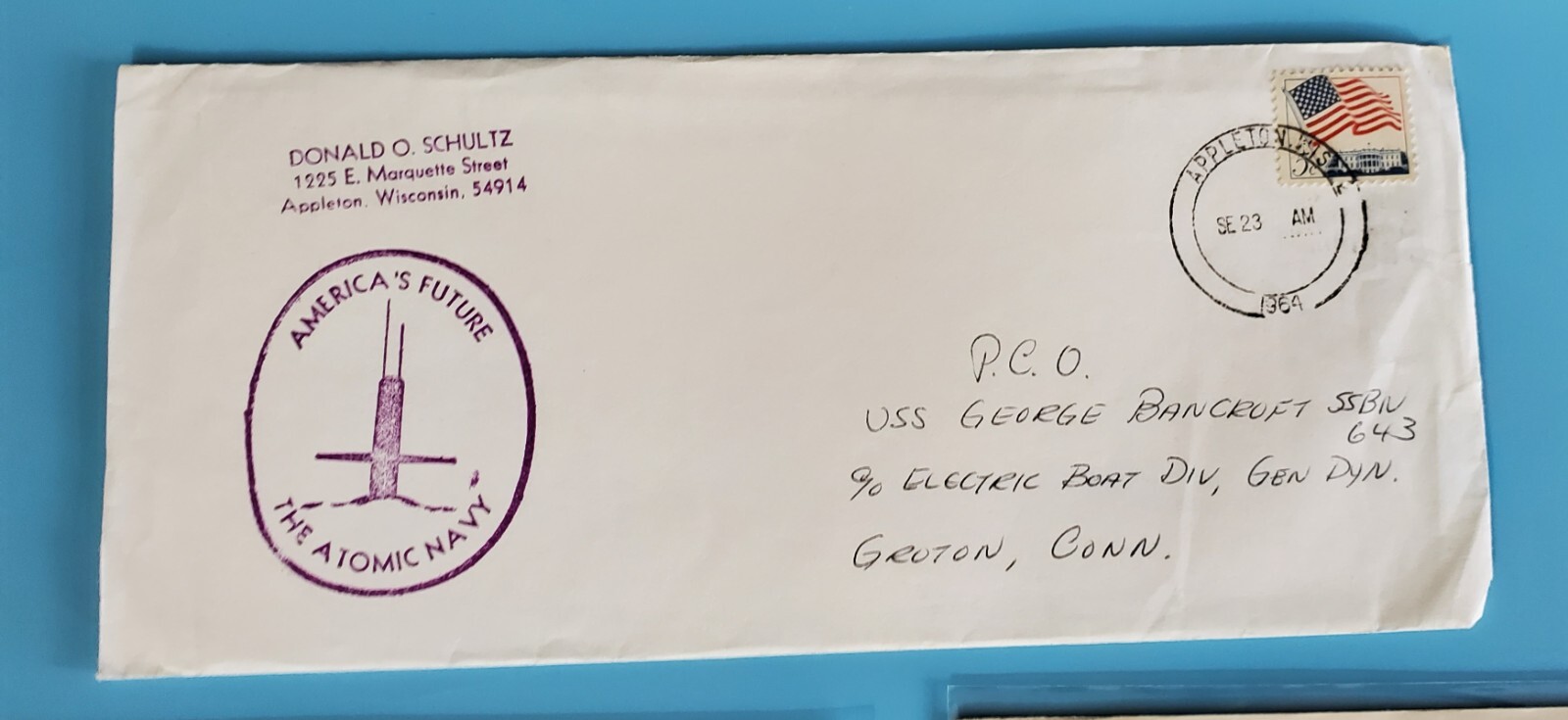 5  Vintage U.S Navy Stamped Envelopes 1960s – Bancroft, USS Jack, Atomic Navy