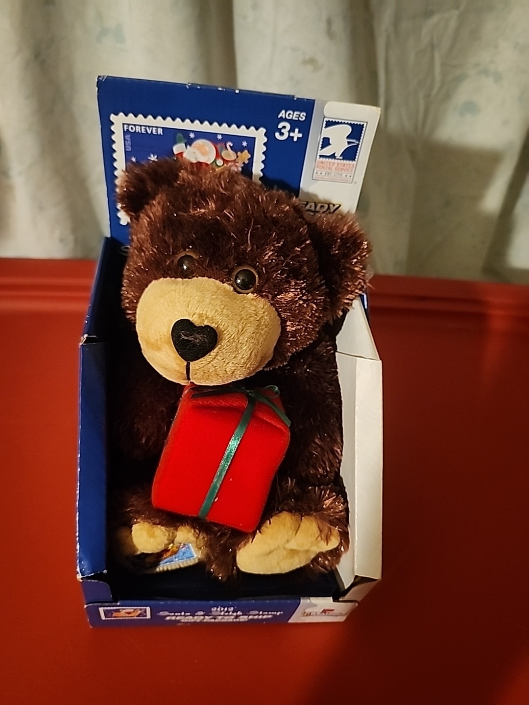 2012 Santa & Sleigh Stamp Forever Stamp Ready To Ship Gift Package Plush Bear