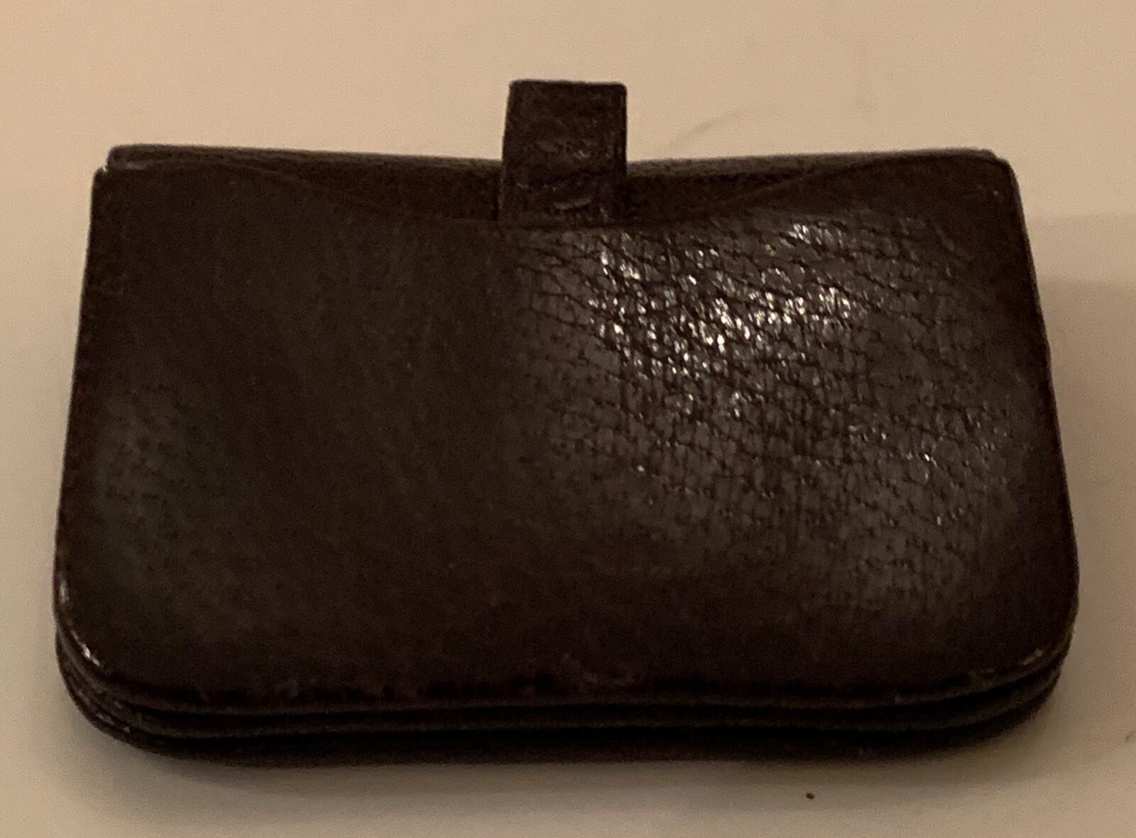 Very nice Victorian leather stamp case in the form of a file case, with four poc