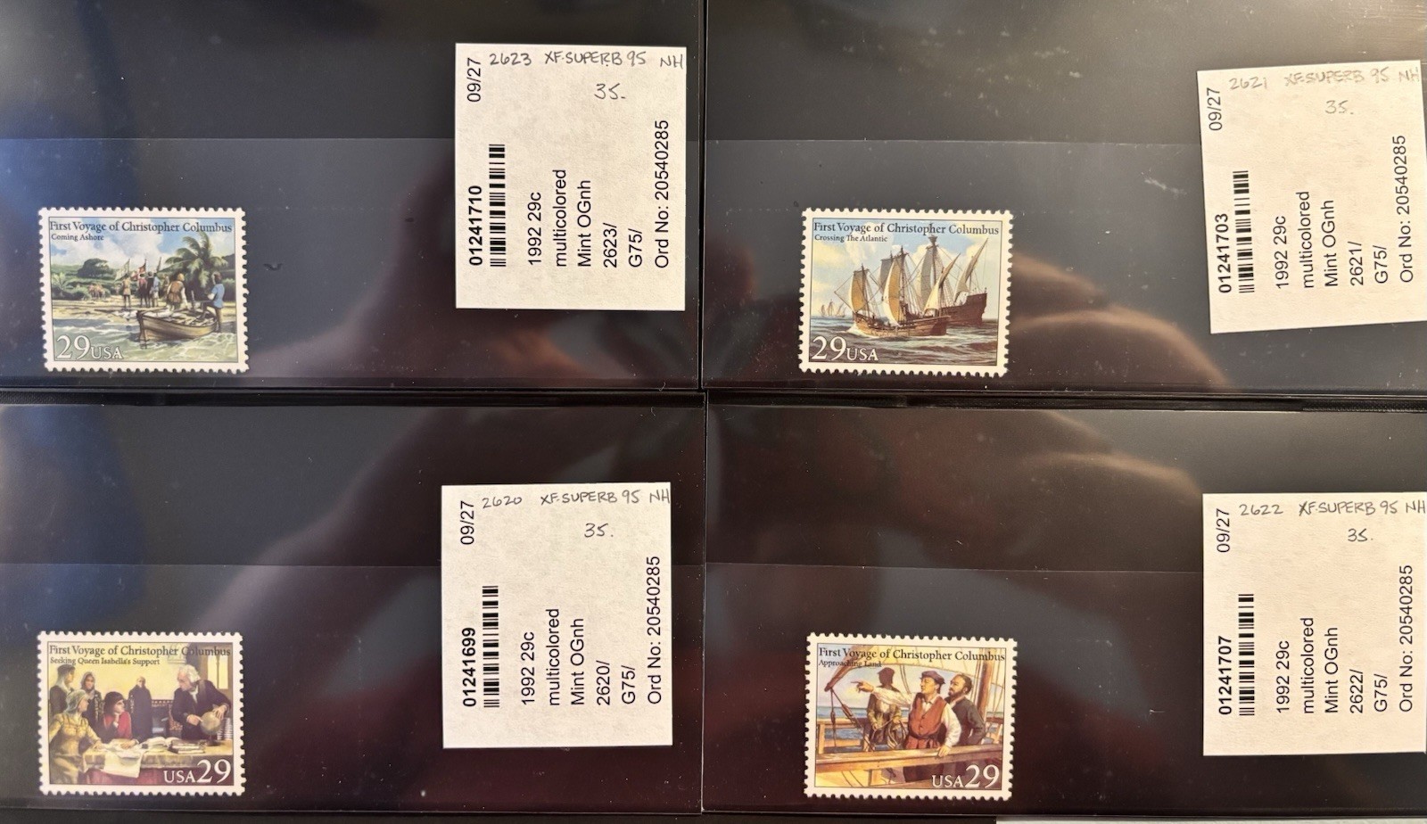 US Stamps #2620-23 Voyage of Columbus XF-Superb Certs