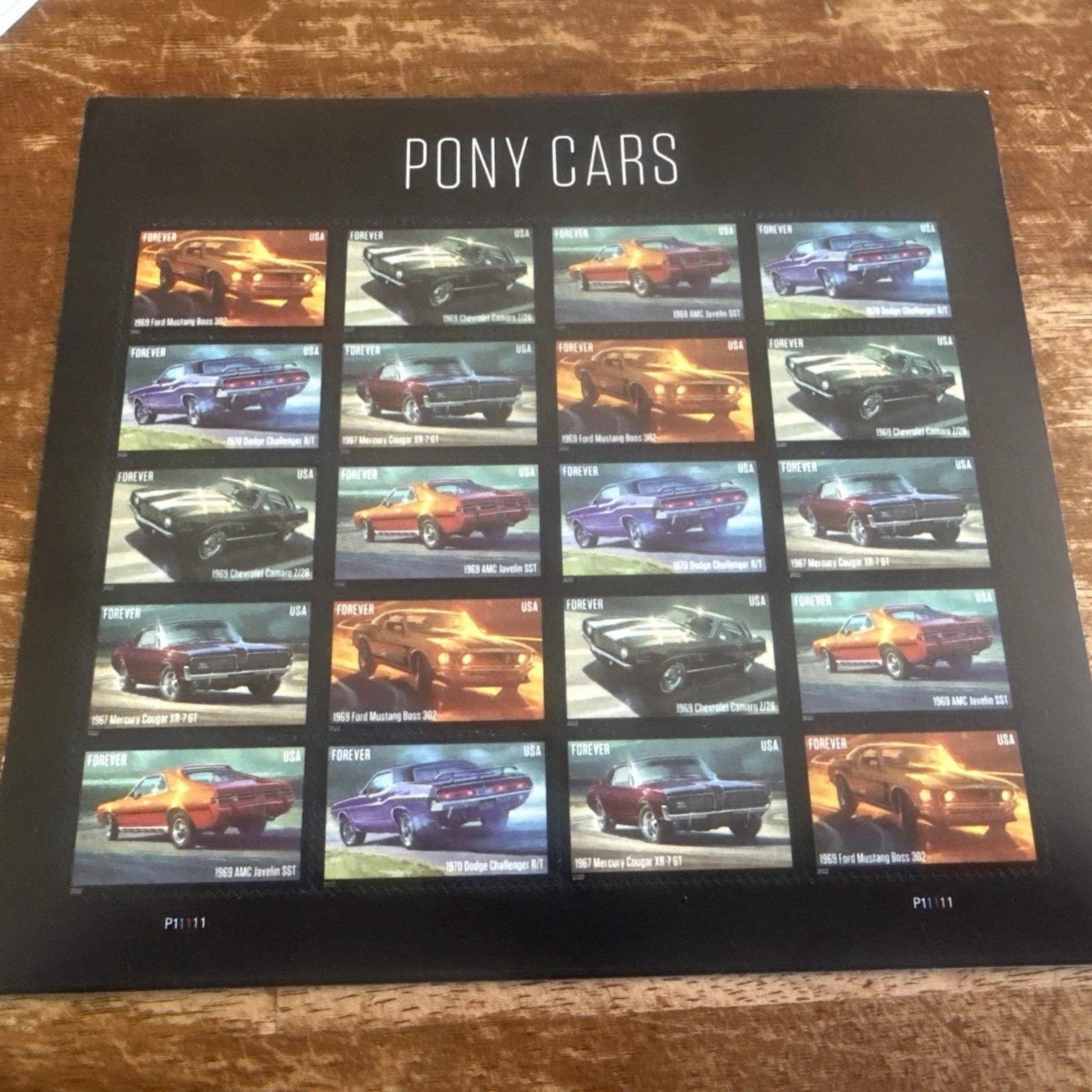 USPS FOREVER POSTAGE STAMPS-PONY CARS-40 STAMPS-SAVE $$$RETAIL .78 UPAY .58