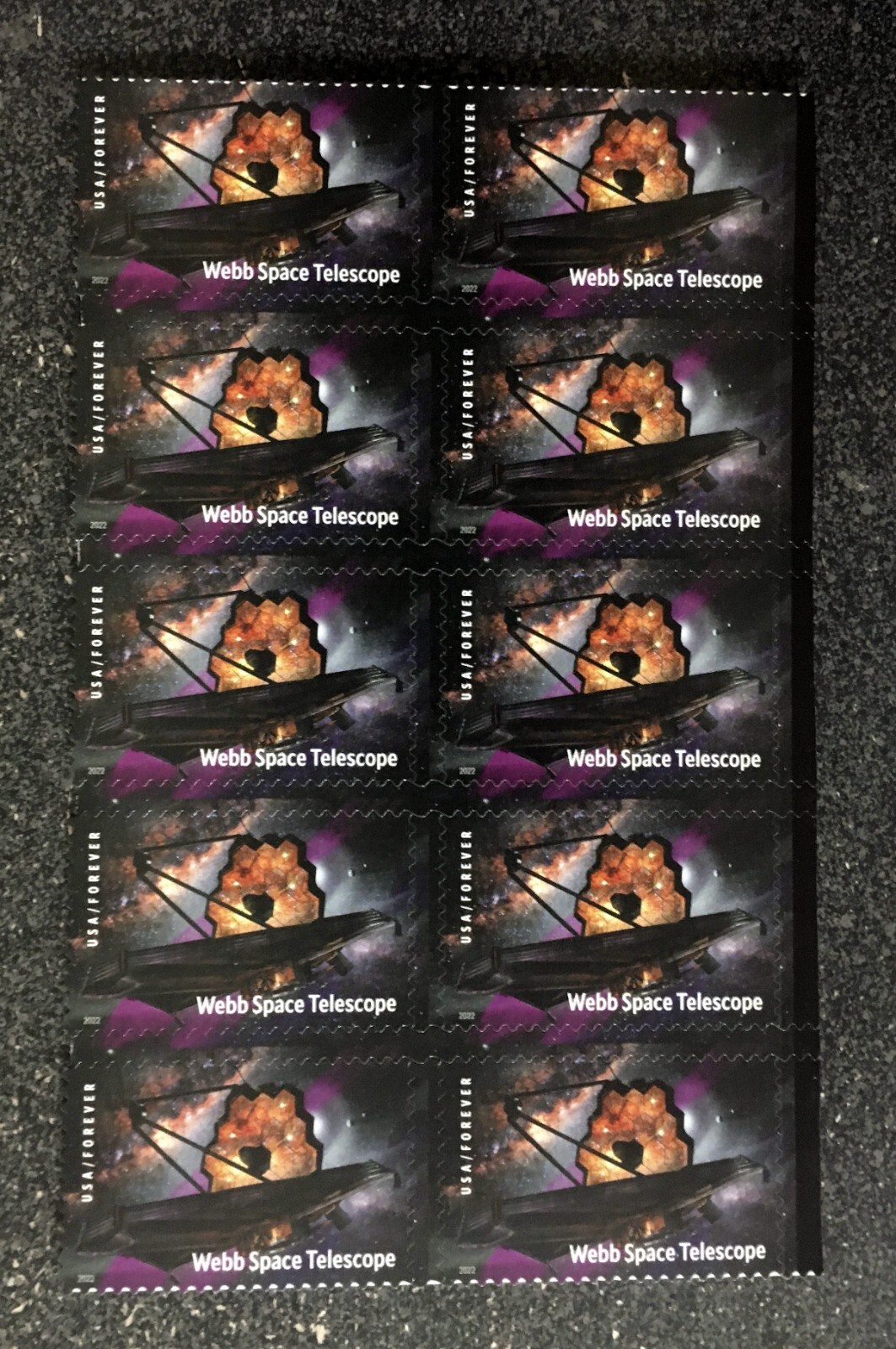 2022USA #5720 Forever James Webb Space Telescope – Block of 10 mint postage