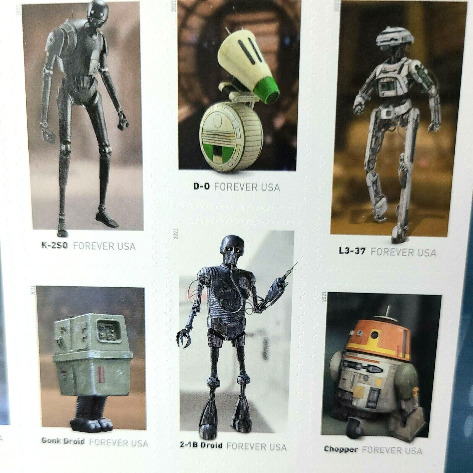 New USPS Star Wars Droids One Complete Sheet of 20 Forever Stamps