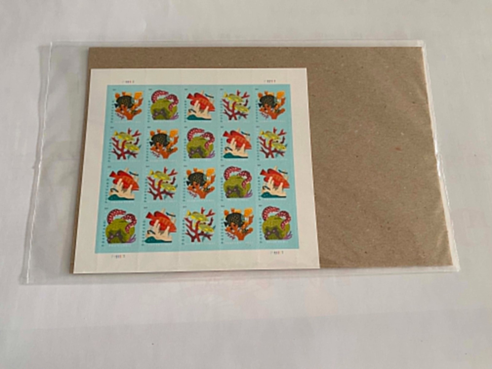 USPS Coral Reefs Postcard , Postage Stamps ( Sheet of 20) NEW USA mail ship post