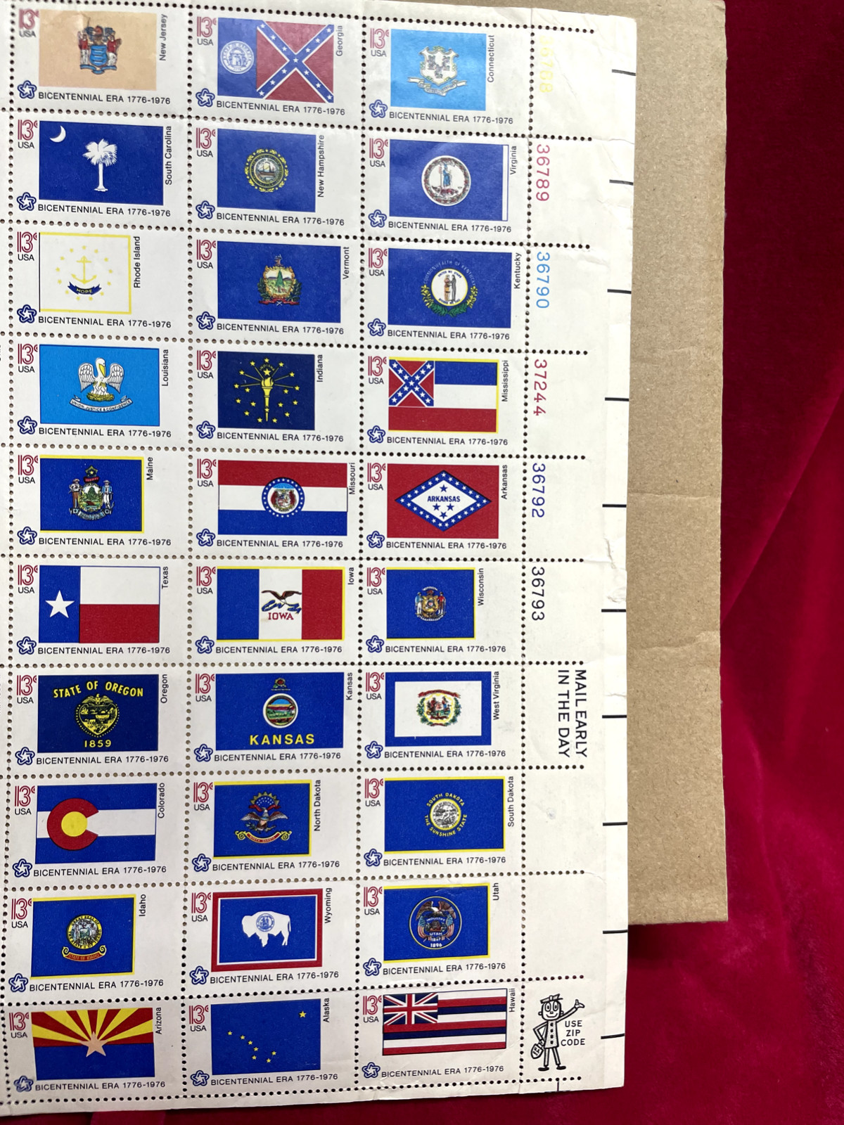 Vtg USA State Flag Stamps