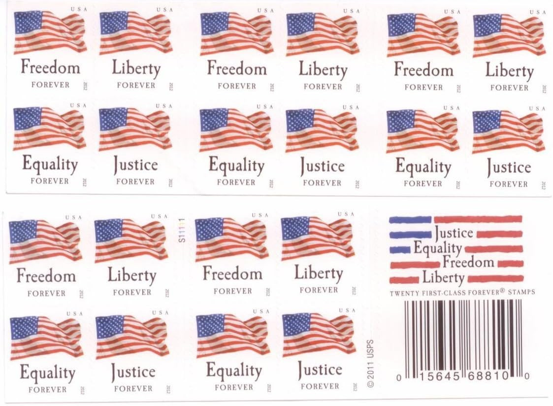 USPS Forever Stamps “Four Flags” Booklet of 20 Stamps