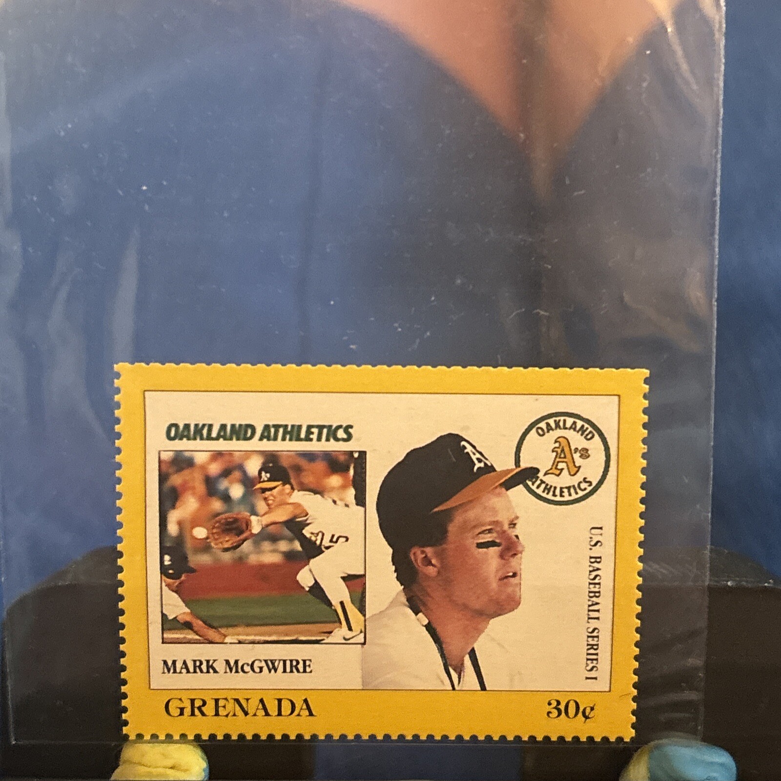 Mark McGwire Rookie RC Oakland A’s MLB Grenada Stamp 1988 Perfect Condition